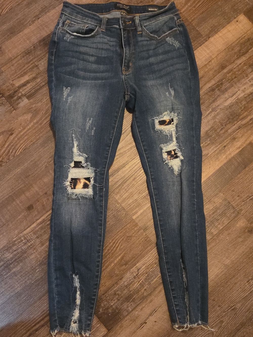 Judy Blue Dark Blue Distressed Women’s Skinny Jeans Skinny Fit Sz 5/27